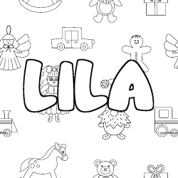 Dibujo para colorear LILA - decorado juguetes