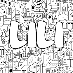 Dibujo para colorear LILI - decorado ciudad