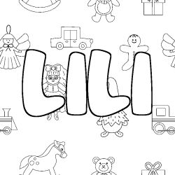 Dibujo para colorear LILI - decorado juguetes