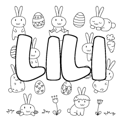 Dibujo para colorear LILI - decorado Pascua