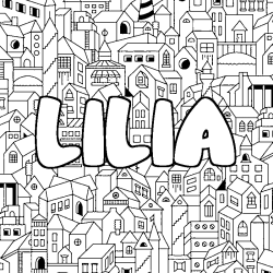 Dibujo para colorear LILIA - decorado ciudad