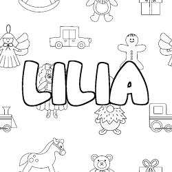 Coloración del nombre LILIA - decorado juguetes