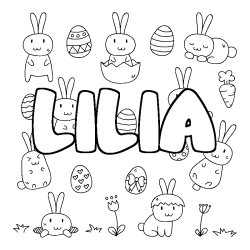 Coloración del nombre LILIA - decorado Pascua