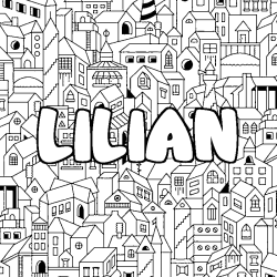 Coloración del nombre LILIAN - decorado ciudad