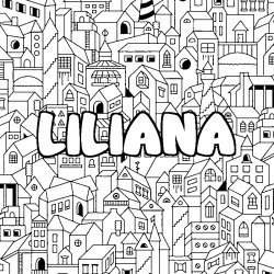 Coloración del nombre LILIANA - decorado ciudad