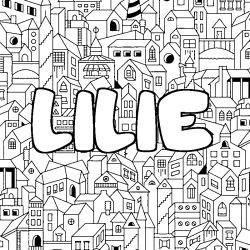 Dibujo para colorear LILIE - decorado ciudad