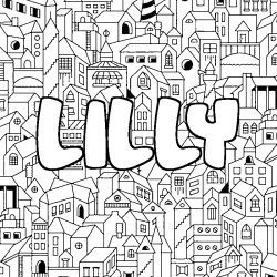 Coloración del nombre LILLY - decorado ciudad