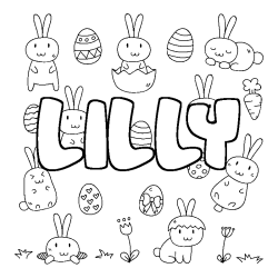 Dibujo para colorear LILLY - decorado Pascua