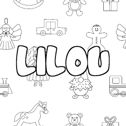 Coloración del nombre LILOU - decorado juguetes