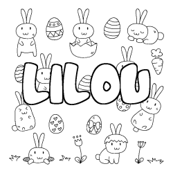 Dibujo para colorear LILOU - decorado Pascua