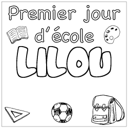 Coloración del nombre LILOU - decorado primer día de escuela