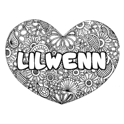 Dibujo para colorear LILWENN - decorado mandala de coraz&oacute;n