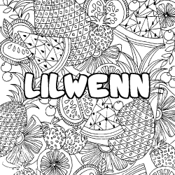 Dibujo para colorear LILWENN - decorado mandala de frutas