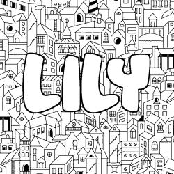 Dibujo para colorear LILY - decorado ciudad