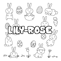 Dibujo para colorear LILY-ROSE - decorado Pascua