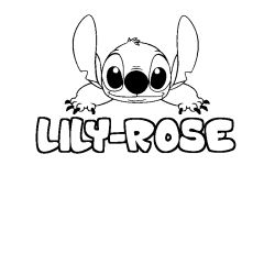 Dibujo para colorear LILY-ROSE - decorado Stitch