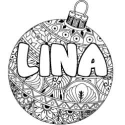 Coloración del nombre LINA - decorado bola de Navidad