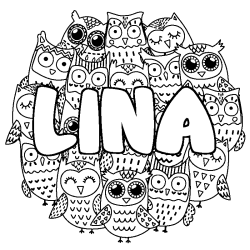 Dibujo para colorear LINA - decorado b&uacute;hos