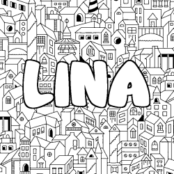 Dibujo para colorear LINA - decorado ciudad