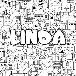 Dibujo para colorear LINDA - decorado ciudad