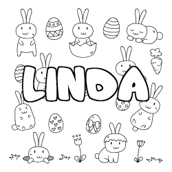 Dibujo para colorear LINDA - decorado Pascua