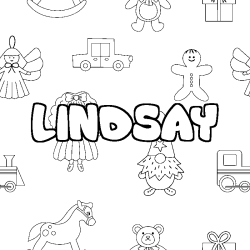 Dibujo para colorear LINDSAY - decorado juguetes