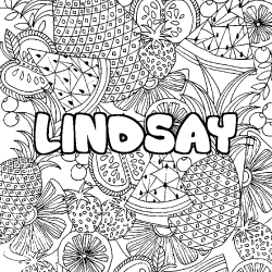 Dibujo para colorear LINDSAY - decorado mandala de frutas