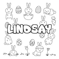 Coloración del nombre LINDSAY - decorado Pascua