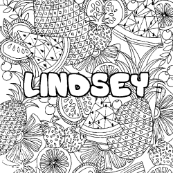 Dibujo para colorear LINDSEY - decorado mandala de frutas