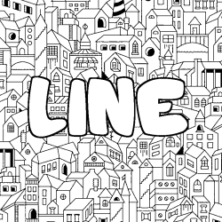 Coloración del nombre LINE - decorado ciudad