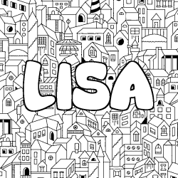 Dibujo para colorear LISA - decorado ciudad