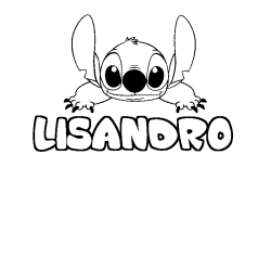 Coloración del nombre LISANDRO - decorado Stitch