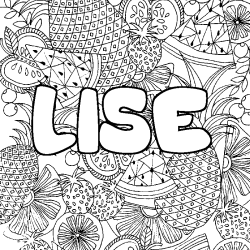 Dibujo para colorear LISE - decorado mandala de frutas