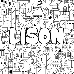 Coloración del nombre LISON - decorado ciudad