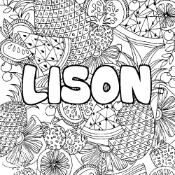 Coloración del nombre LISON - decorado mandala de frutas