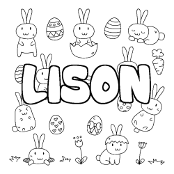 Coloración del nombre LISON - decorado Pascua