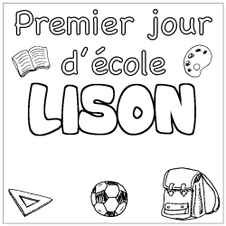 Coloración del nombre LISON - decorado primer día de escuela