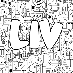 Dibujo para colorear LIV - decorado ciudad