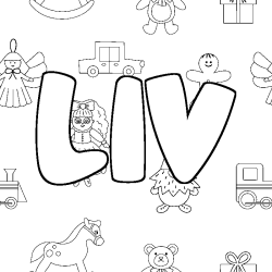 Dibujo para colorear LIV - decorado juguetes