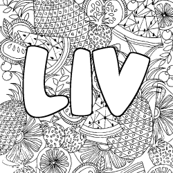 Dibujo para colorear LIV - decorado mandala de frutas