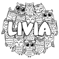 Dibujo para colorear LIVIA - decorado b&uacute;hos