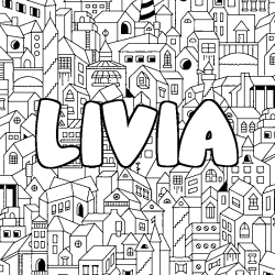 Dibujo para colorear LIVIA - decorado ciudad