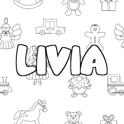 Dibujo para colorear LIVIA - decorado juguetes