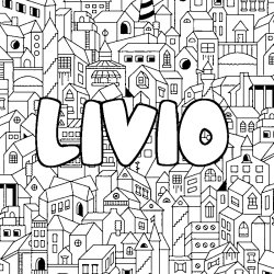 Coloración del nombre LIVIO - decorado ciudad