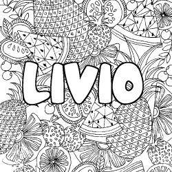 Coloración del nombre LIVIO - decorado mandala de frutas