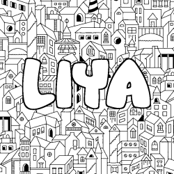 Dibujo para colorear LIYA - decorado ciudad