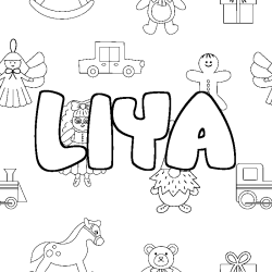 Dibujo para colorear LIYA - decorado juguetes