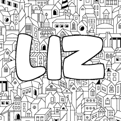 Coloración del nombre LIZ - decorado ciudad