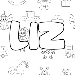 Dibujo para colorear LIZ - decorado juguetes