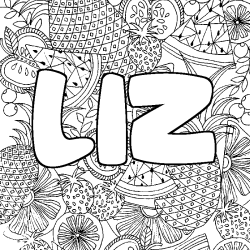 Coloración del nombre LIZ - decorado mandala de frutas